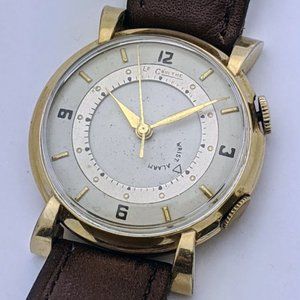 LeCoultre Mod 489 Gold Fill Wrist Alarm Mens Watch